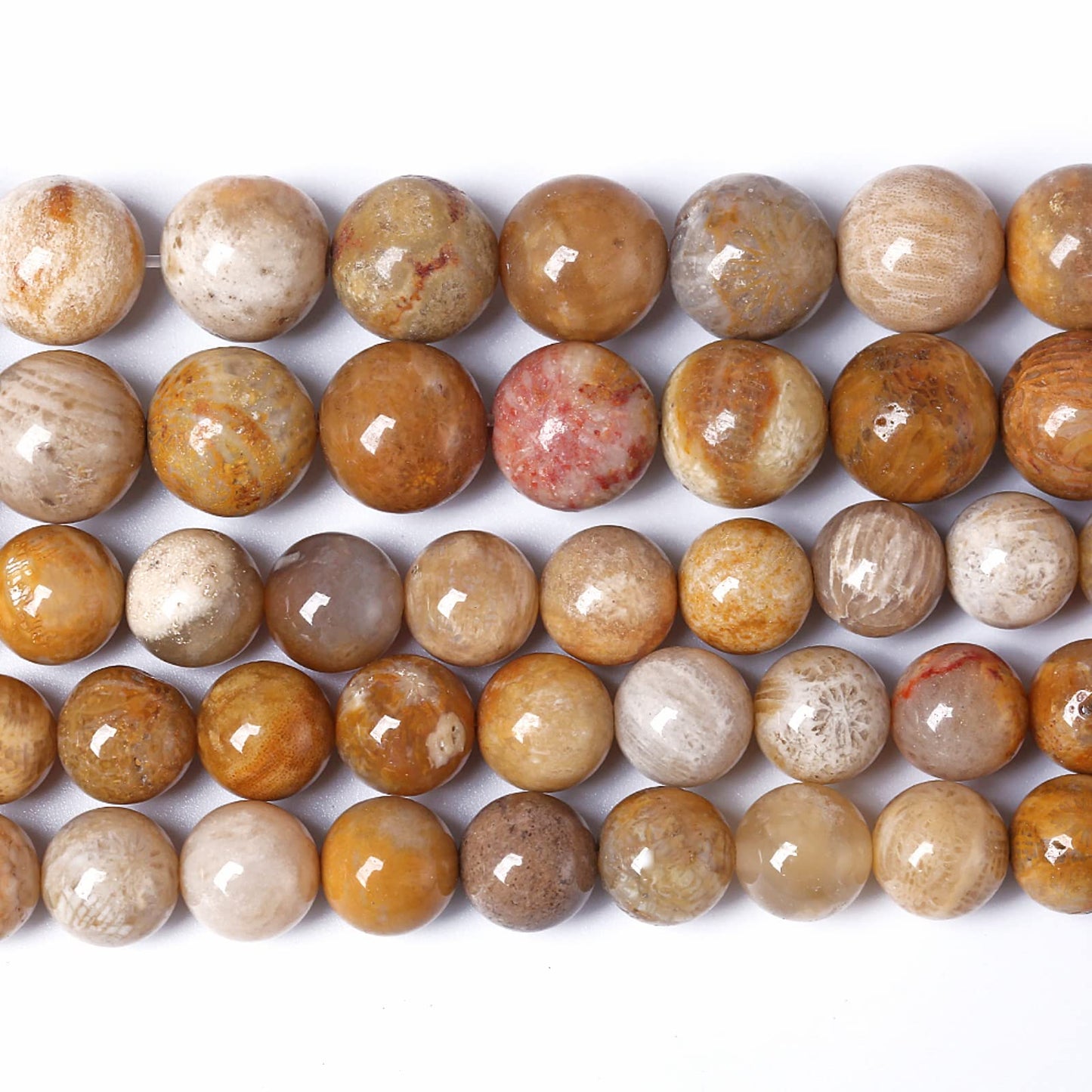 90PCS 8MM Natural Stone Coral Jade Chrysanthemum Beads for Jewelry Making DIY Bracelet