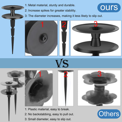 6PCS Metal Garden Hose Guide Spike, Hose Guides for Garden Heavy Duty, Cast Iron Garden Hose Guides for Outside, Rustproof Coated Hose Guide Stakes for Lawn & Yard, Plant & Flower Bed Protection