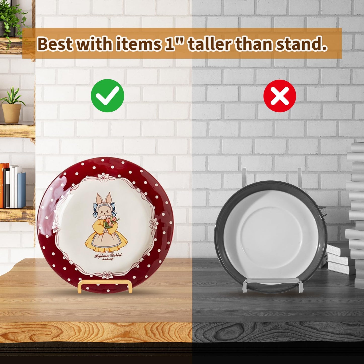 Plate Holder Easel Display Stand - 6 inch Metal Plate Stands for Display - Tabletop Picture Stand - Gold Iron Easels for Display Pictures | Photo Frames | Book | Decorative Plates | Plaque - 3 Pack