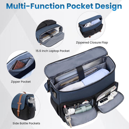 MATEIN Messenger Bag for School with USB Charging Port, Large Crossbody Satchel 15.6 inch Student College Laptop Bags with Shoulder Strap, Water Resistant Work Computer Briefcase for Office Commuting