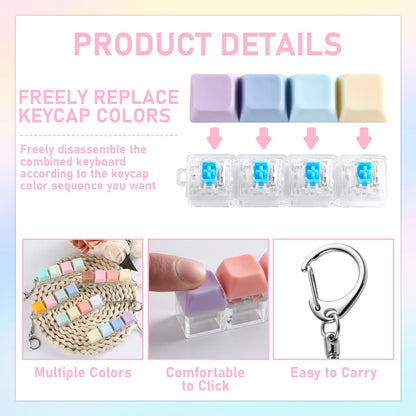 24 Pcs Keyboard Fidget Toys Stress Relief Fidget Clicker Keyboards Set Colorful Keyboard Decompression Toys Button Stress Relief Gifts for Adults to Relieve Stresses Pass Time Party Giveaways Favors