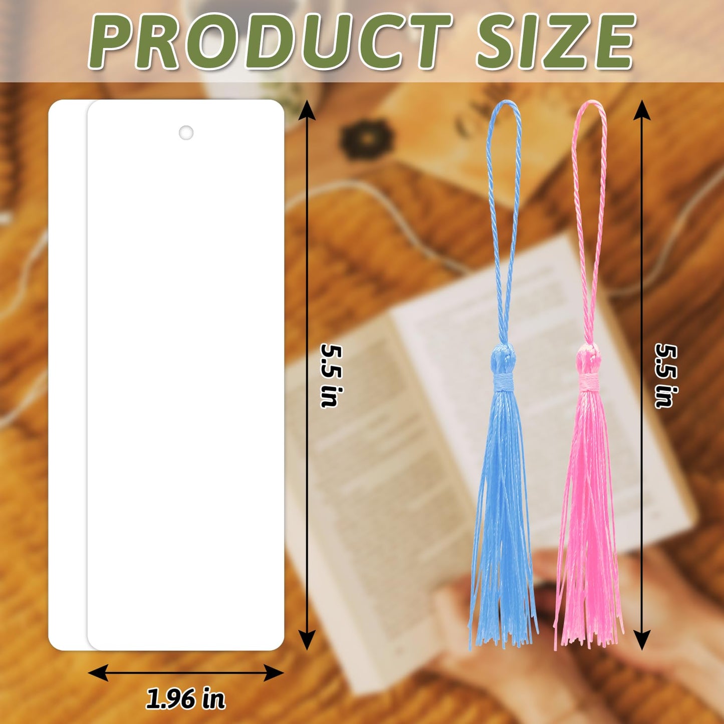200 Sets Blank Bookmarks to Decorate with Tassels for DIY Crafts and Gifts