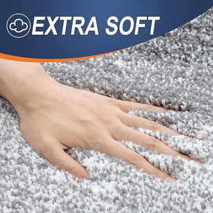 OLANLY Bathroom Runner Rugs Mat 44x24, Extra Soft Absorbent Microfiber Bath Rugs, Rubber Backing, Quick Dry, Washable Long Bath Mats for Bathroom Floor, Tub and Shower, Home Decor Accessories, Grey