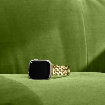 Kate Spade New York Women's Gold-tone Scallop Stainless Steel Bracelet Band for Apple Watch®, 38/40/41mm (Model: KSS0143)