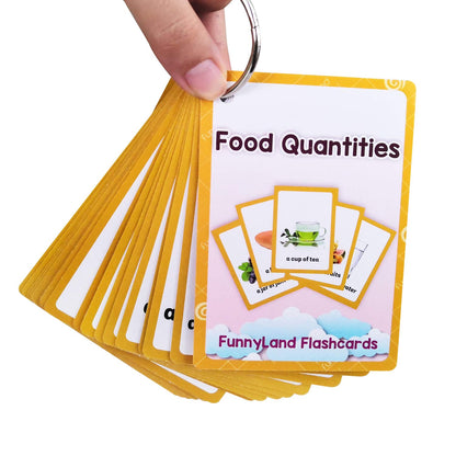 Fruits/Vegetable/Foods/Food Quantities Flash Cards English Flash Cards Pocket Card Learning Toys for Children Pre-Kindergarten Kids Education Aids