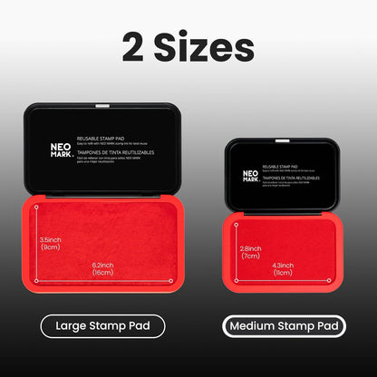 Medium Stamp Pad -2.8"x 4.4", Magnetic Lid, Premium Quality Felt Stamp Pad (Red)