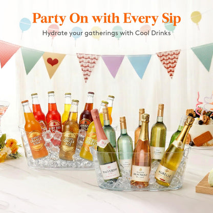 Lifewit 13L Ice Bucket for Parties, Large Beverage Tub with Scoop, Drink Cooler for Dirty Soda Bar, Portable Champagne/Wine/Beer/Juice Table Chiller for Outdoor Bar & Mimosa Bar Supplies