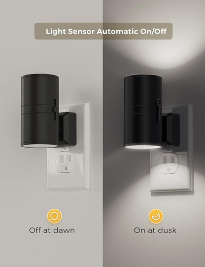 L LOHAS LED Bright Night Light, Night Lights Plug into Wall, 5000K Daylight White, Dimmable Nightlight Plug in with Light Sensor, Decorative LED Nightlights for Hallway Bathroom Kitchen, 2 Pack