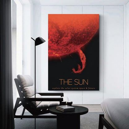 LGDSBHH Minimalist The Sun Solar System Canvas Wall Art - Educational Space Star Poster - Science Classroom & Kids Bedroom Decor - 12x18 Inch (Unframed)