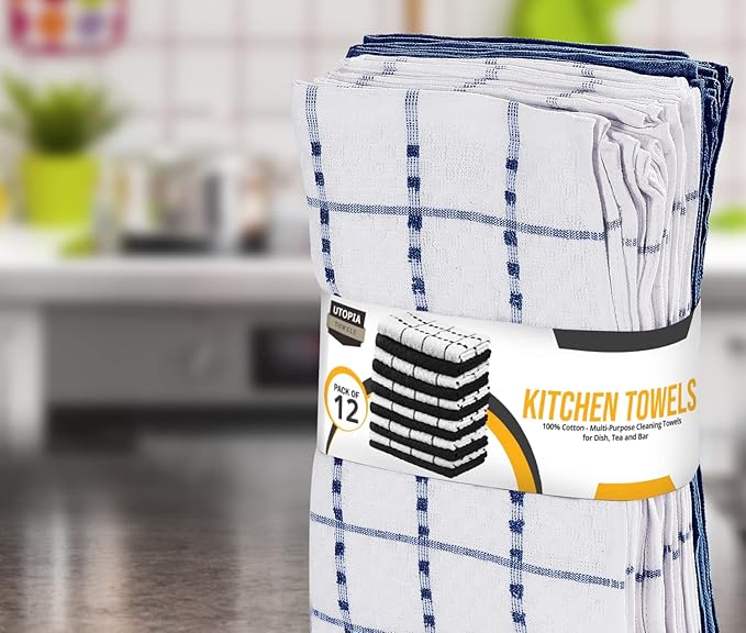 Utopia Towels - Kitchen Towels 12 Pack, 15 x 25 Inches, 100% Ring Spun Cotton