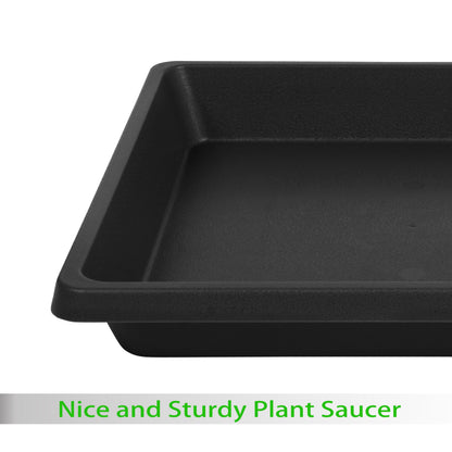 Feyvdzv Square Plant Saucer 8 Inch 2 Pack 6 10 12 14 16 18 20 inch, Saucers for Potted Plants and Water Catcher Tray, Plant Drip Trays and Flower Pot Saucers, Plant Saucers for Indoors and Outdoors