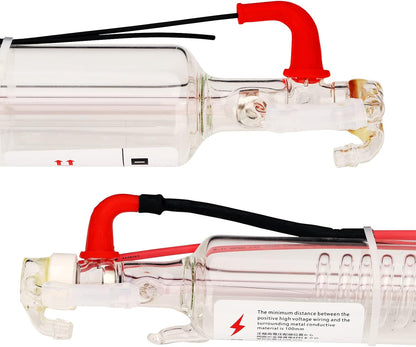 LD-Teemm CO2 Laser Tube, 10W CO2 Laser Tube with Coating 10 watt Length 380mm Dia. 50mm, Wire Pre-Connected for CO2 Laser Cutter Laser Engraving Cutting Machine