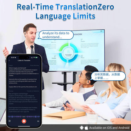AI Translation Earbuds Real Time, 144 Languages Translator Earbuds, Bluetooth Open-Ear Translating Earbuds with 30H Playtime, Instant Voice Translator Device for Travel, Business, Learning, Black