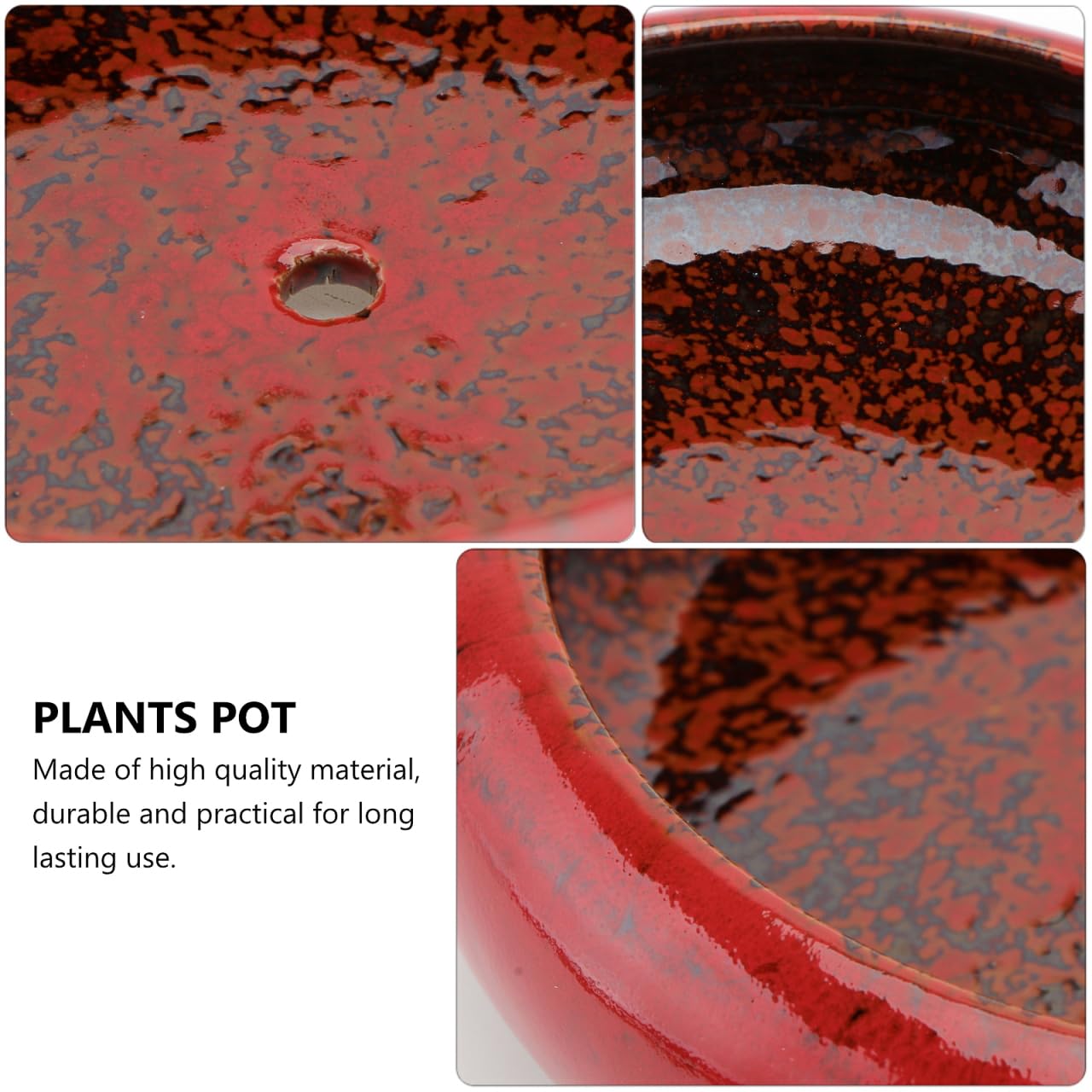 Toddmomy Ceramic Hydroponic Flower Pot 7.28 Inch Succulent Planter Bowl for Indoor Balcony Garden Supplies and Creative Plant Decor