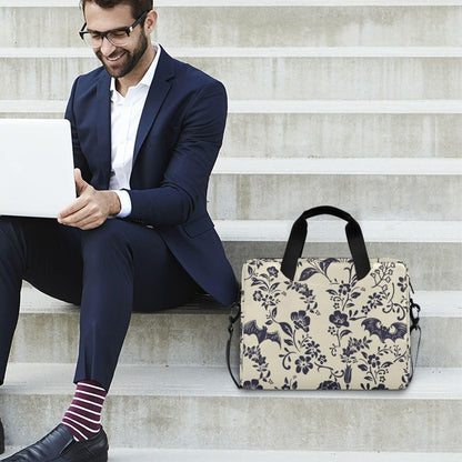 Goth Bat Flower Laptop Case 15.6 inch Computer Bag Waterproof Laptop Briefcase Laptop Bag for Women & Men