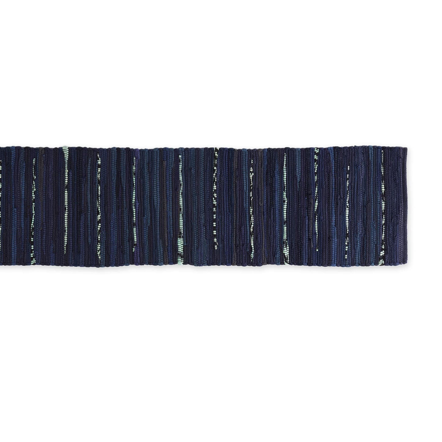 DII Handmade Chindi Tabletop, Reversible and Machine Washable, Table Runner, 14x72, Nautical Blue