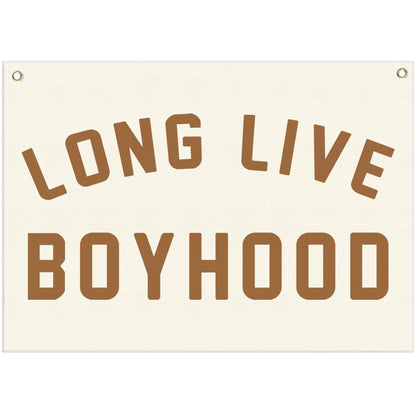 Long Live Boyhood Canvas Banner-Nursery Hanging Rectangular Poster Flag Sign Art for Baby Kids Boy,Nursery Playroom Boyroom Babyroom Decoration,Christmas Gift Idea for Boys 28.5"L x 20"W
