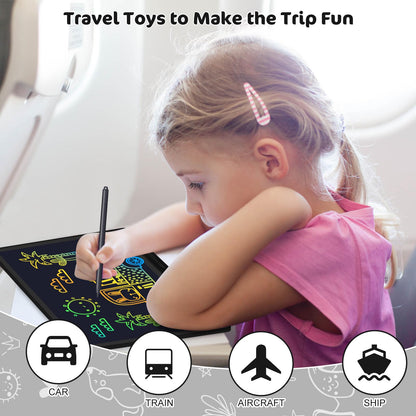 Kinayue LCD Writing Tablet for Kids, Rechargeable 21 Inch Doodle Board,Easter Basket Stuffers,Preschool Learning Toys Christmas Birthday Gift 3 4 5 6 7 Year Old Girls Boys (Black)