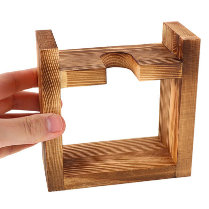 BESPORTBLE Wooden Frame Hydroponic Vase with Bulb Glass for Desktop Propagation Station, Heart-Shaped Terrarium Planter for Home Office Plant Display
