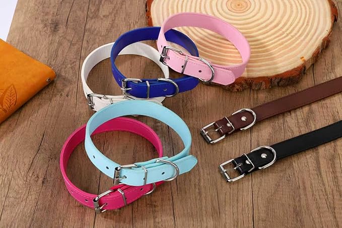 White Soft Leather Dog Collar for Small,Medium, Large Dog, Comfortable and Adjustable (Wide: 0.95'' for Dog's Neck: 13''~18'', White, L)