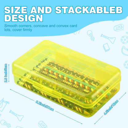 Fainne 24 Pack Pencil Boxes for School Clear Plastic Pencil Case Large Plastic Crayon Box Bulk Stackable Classroom Stationery Organizer School Supplies(Pink, Yellow, Blue)
