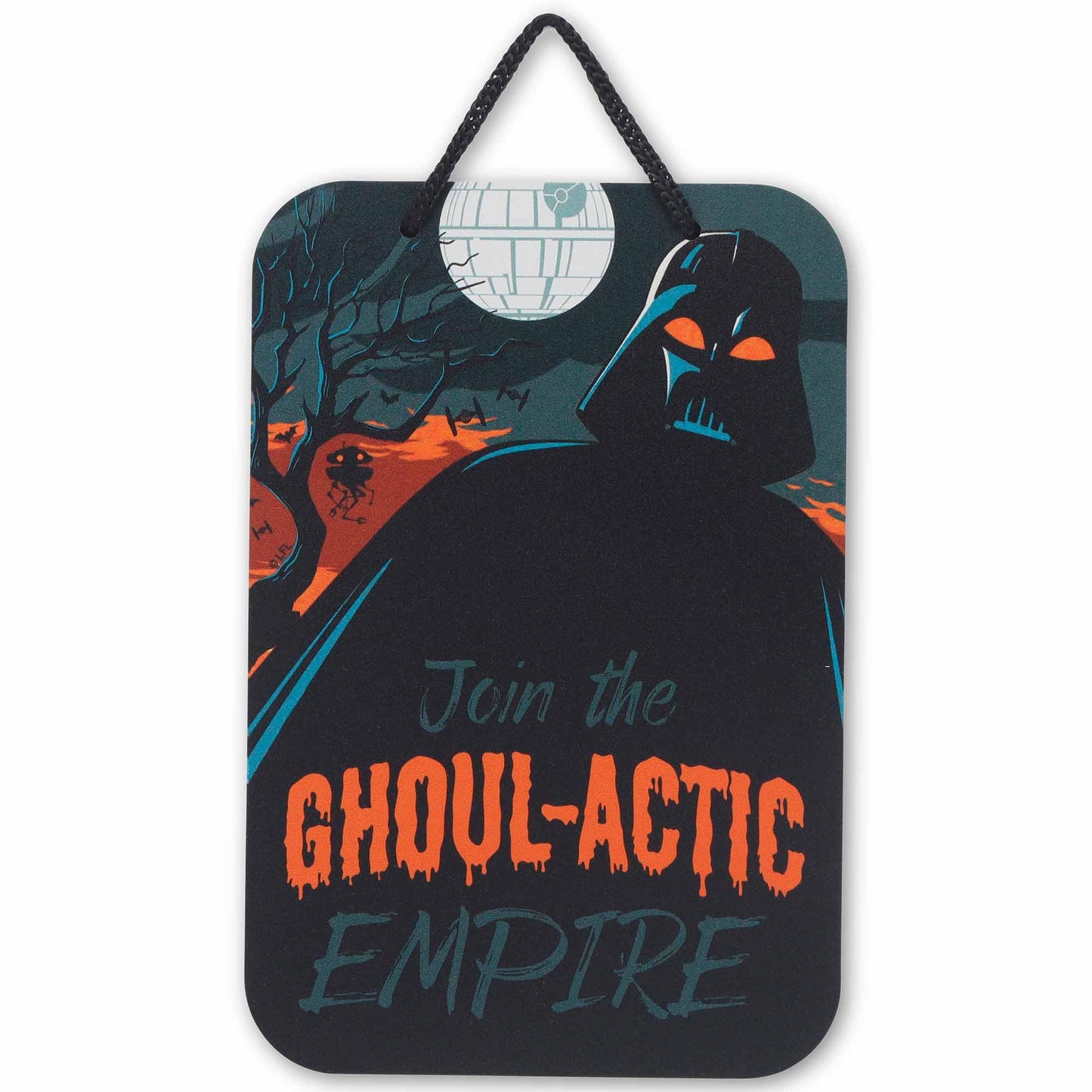 Disney Star Wars Darth Vader Ghoul-actic Empire Hanging Metal Sign - Fun Star Wars Halloween Decoration for Home