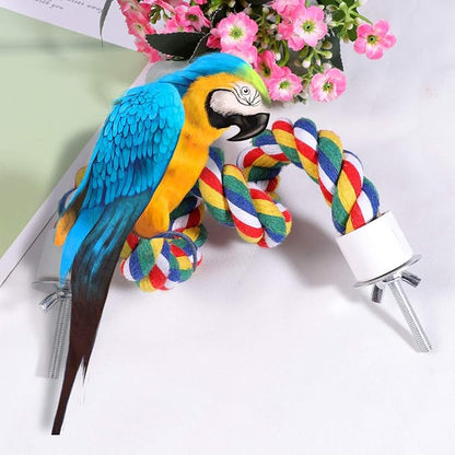 UKCOCO Bird Rope Perch - Comfy Perches for Bird Cages Natural Parrot Cotton Rope, Bungee Perch Pet Chewing Toy for Parrots Playing, Chewing or Preening (80cm/31 Inch)