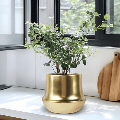 Decor Trends Brass Gold Plant Pot Indoor Planter Small Flower Pot 6 inch Ceramic Plant Flower Pot Container Decorative Gold Pots for All House Plants ,Succulents,Flowers and Cactus, Small 5.9‘’