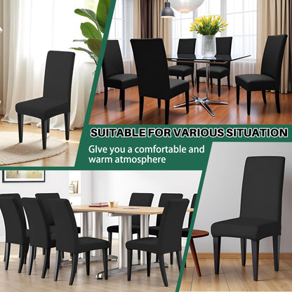 Dioxide High Stretch Chair Covers for Dining Chairs, Washable Dining Chair Covers Set of 4, Soft Dining Chairs Seat Covers, Parsons Chair Slipcover Protectors for Home Hotel Restaurant Banquet