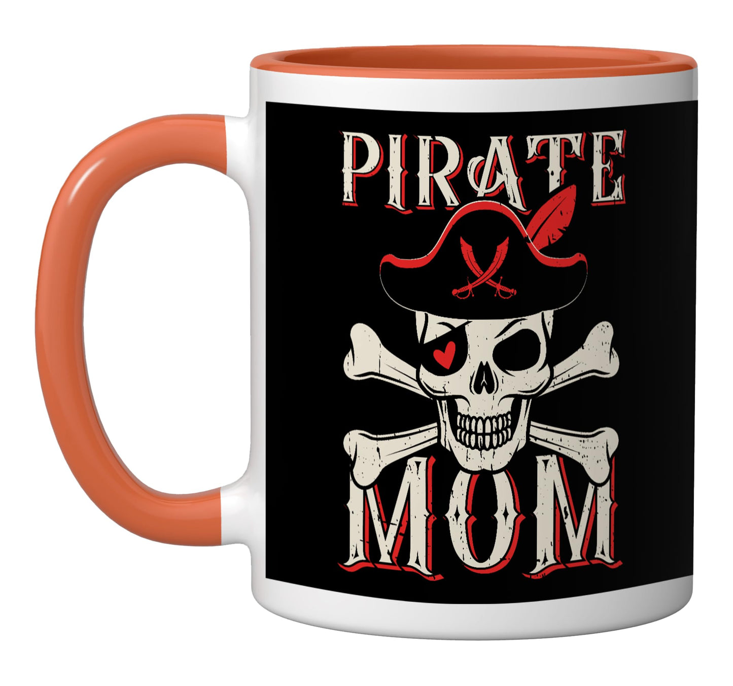 This Is My Pirate Costume Halloween Pirate Mom Ceramic Mug, Orange/White