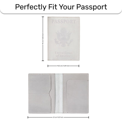 HIFA Leather Passport Holder, Handmade Passport Cover with Card and Ticket Slot - Genuine Leather, Elegant Design, Easy Access - Passport Case, Passport Wallet, Passport Holder