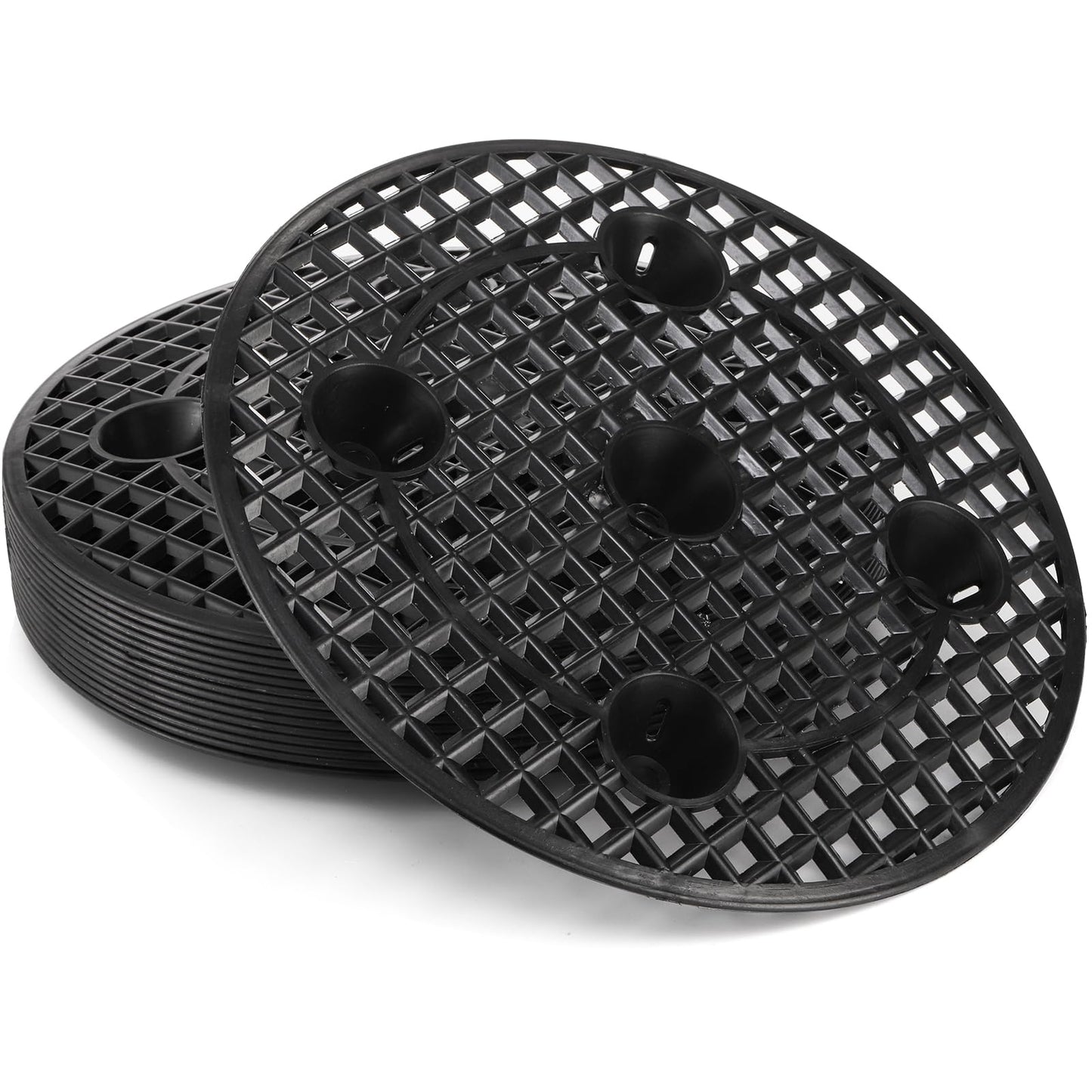 Tlence 15 PCS Plant Level Pot Elevator, 12 inch Plastic Potted Plant Stands, Large Patio Planter Riser Holder, Deck Floor Protector to Prevent Rot Damage, Plant Trivet for Indoor Outdoor Garden