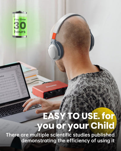 VOXii Auditory Feedback Wireless Headphones PRO, Brain Training Toolkit, New Function: Voice Feedback and Recording, Enhanced Speech, Language, Memory, Attention, Help with Autism ADHD Pro