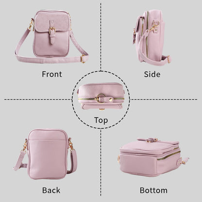 Leather Crossbody Bag for Women - 2025 Vintage Anti-Theft Messenger Bag with Double Layer Large Capacity, Built-in Purse Card Slots,Retro Faux Leather Shoulder Sling Bag for Travel (Purple, Large)