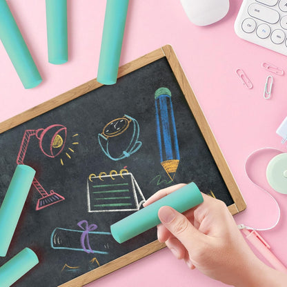 50 Pack Washable Sidewalk Chalks for Kids Non-Toxic Jumbo Chalk for Outdoor Art Play, Colored Chalk for Painting on Chalkboard, Blackboard and Playground (Fluorescent Green)