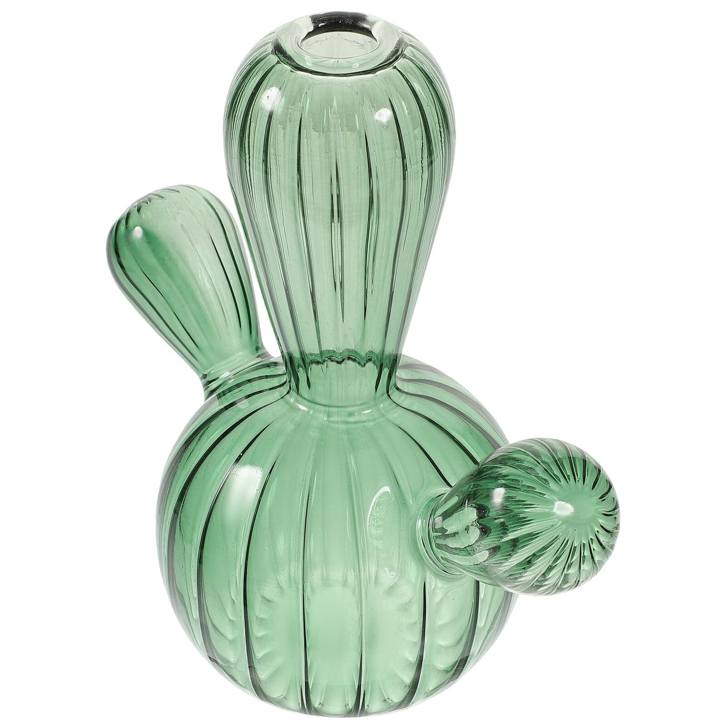 Holibanna Glass Cactus Vase Hydroponic Plant Container Small Green Glass Terrarium Decorative Vase for Succulent Display Desktop Home Décor