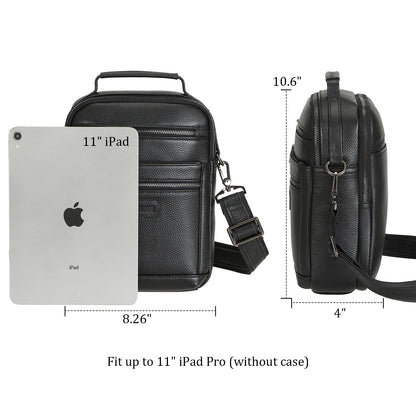 Polare Italian Cowhide Leather Messenger Bag Waterproof Chest Shoulder Crossbody Bag Casual Sling Business Handbag for Men