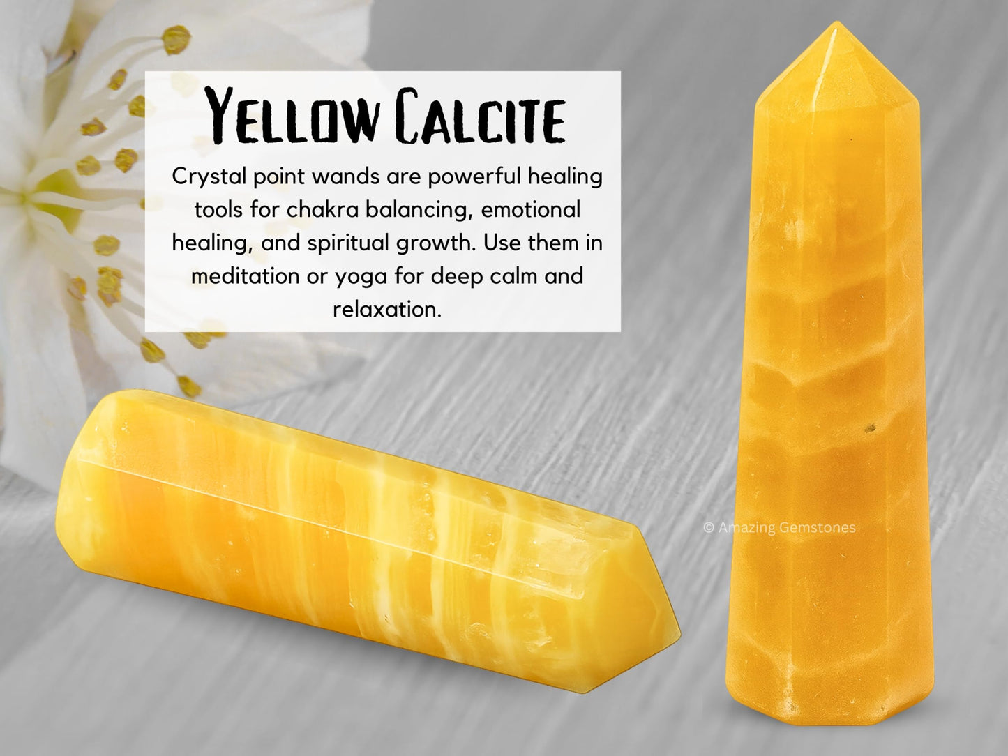 Yellow Calcite Crystal Towers ~ Healing Crystal (3" to 4" INCH)