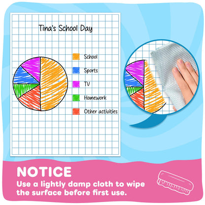 PraxiKidy Magnetic Graph Grid Paper,21.3" x 16.5" Dry Erase Chart Paper for Whiteboard Homeschool Essentials Teacher Must Haves,Math Classroom Teaching Supplies
