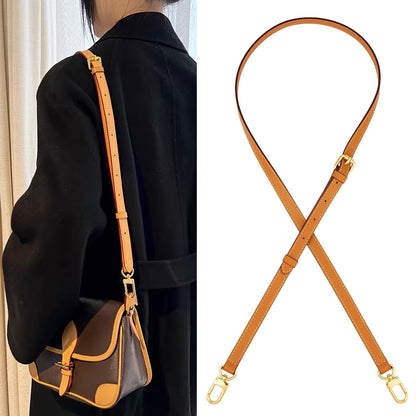 YAZHIMI Vachetta Leather purse strap Genuine Leather Adjustable Replacement Strap for Shoulder Bag Handbag Purse (Honey brown-leather purse strap)