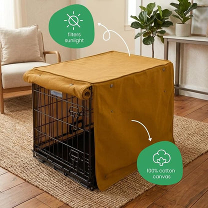 Molly Mutt Fast Car Dog Crate Cover, GOTS-Certified 100% Organic Cotton Canvas Cover for Dog or Puppy Kennel and Cage, Washable, Free of Harmful Chemicals, X-Large, Fits 42"x28"x31" Crate