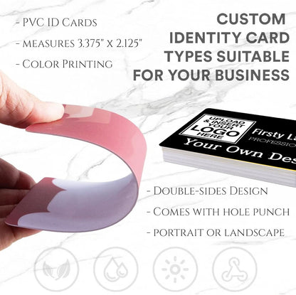 Custom Id Badge, Personalized Employee Photo Identification Card with Lanyard, Durable ID Card for Office Worker Doctor Nurse Student-Vertical-Template9
