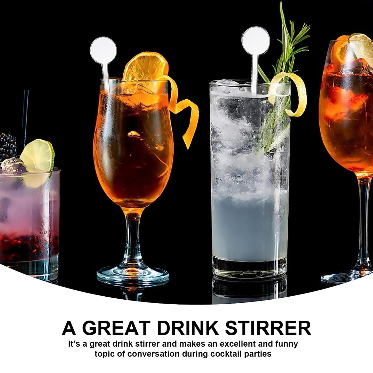 200Pcs Cocktail Swizzle Sticks, 7 Inches Drink Stirrers Bar Drinks Mixing Rod for Coffee Whiskey Beverage (Clear)