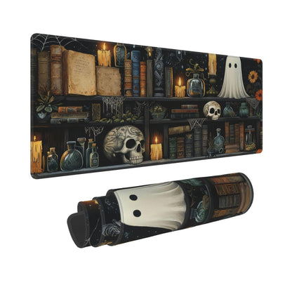 Gothic Library Mouse Pad Large Gaming Mousepad, Long Big XL Waterproof Desk Mats Full Desk Keyboard Mat Computer Pad Desk Matt with Stitched Edges Non-Slip Desktop Mat, (31.5 * 11.8 in)