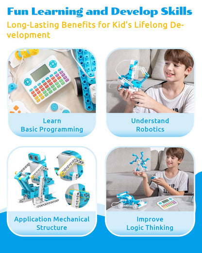 WhalesBot D3 Pro 12-in-1 STEM Wecode Pad Coding Robot Kit for Kids, 388-Piece Educational Building Set with Interactive Storytelling, Ideal Toy for Boys & Girls Ages 6-8
