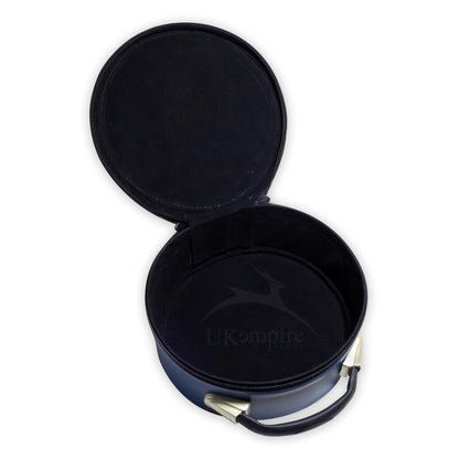 UK EMPIRE GROUP Premium Masonic Crown Cap Case Leather – Freemason Hat Storage Carrying Box, Blue (Plain)