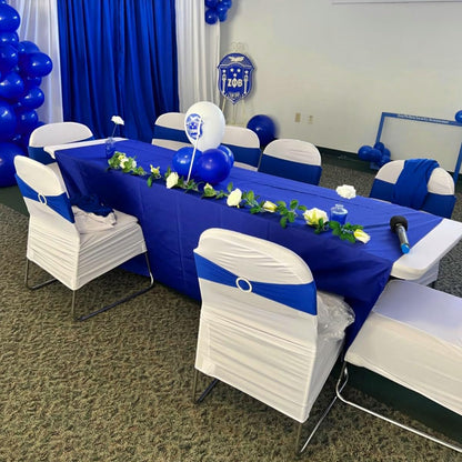 Albassa Chair Sashes Spandex Stretch Chair Bows with Buckle Slider for Wedding Party Decorations (Blue, 25PCS)