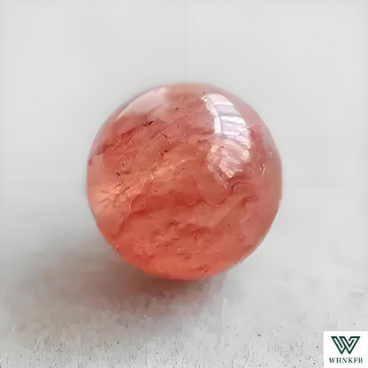 WHNKFB 8mm 50PCS Natural Strawberry Quartz Round Beads, Loose Crystal Beads with Strawberry Seed-Like Contents for Jewelry Making Craft - 6mm 8mm 10mm Options with Free Elastic Cord