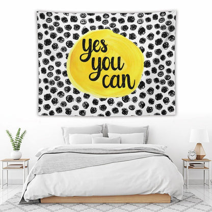 DDCBNS Inspirational Quote Tapestry,Educational Tapestry for Kids Teen Student,Black and White Tapestry for Study Classroom Bedroom Living Room 80"" x 60"", Black＆White