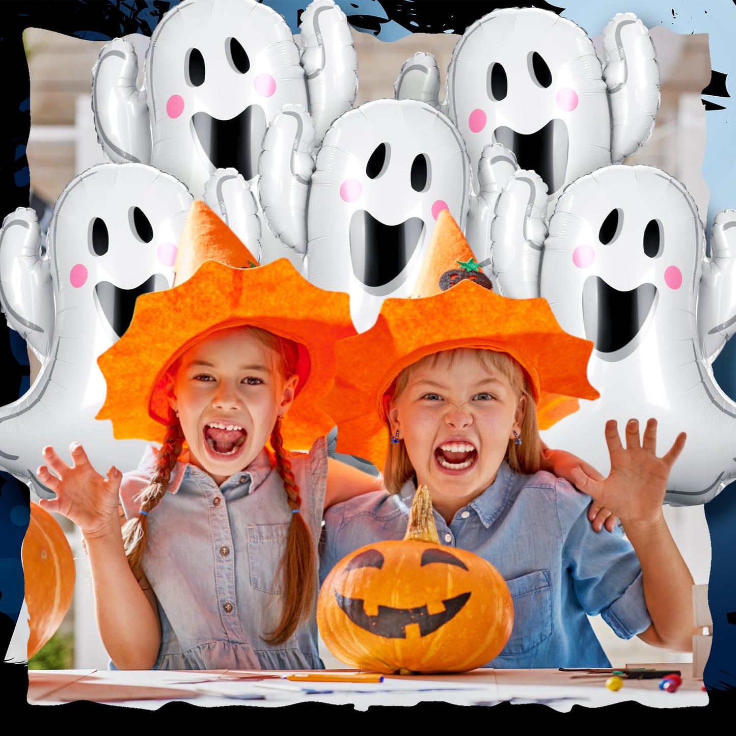 WinnerWhy 12pcs 30 Inch Halloween Ghost Balloons White Ghost Shaped Foil Balloon for Halloween Spooky Themed Birthday Baby Shower Wedding Party Decor Supplies